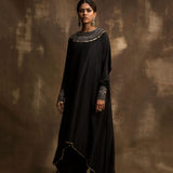 BLACK HIGH LOW ANARKALI WITH DHOTI