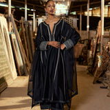 A-LINE KALI KURTA WITH SALWAR AND DUPATTA