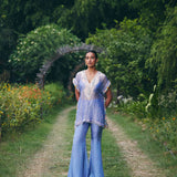 KAFTAAN PAIRED BLOUSE AND BELL BOTTOM PANT