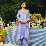 HIGH -LOW ANARKALI PAIRED WITH DHOTI