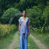 KAFTAAN PAIRED BLOUSE AND BELL BOTTOM PANT