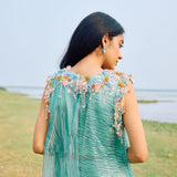 BIAS CAPE SET PAIRED WITH FLARED PANT