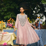 CRUSHED TISSUE ANARKALI PAIRED WITH FLARED PANT