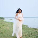SAREE PAIRED BLOUSE AND PETICOAT