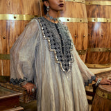 PLEATED TISSUE ANARKALI AND PANTS
