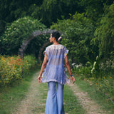 KAFTAAN PAIRED BLOUSE AND BELL BOTTOM PANT