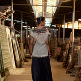 CRUSH TISSUE KURTA WITH DHOTI
