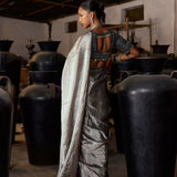 SILVER SAREE AND PETTICOAT