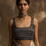 BANARASI TISSUE NET SAREE IN SILVER WITH PETTICOAT
