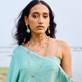 CAPE PAIRED WITH BLOUSE CRUSHED SHARARA SET