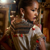 CRUSH TISSUE KURTA WITH DHOTI