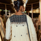 BEIGE CRUSH OPEN ANARKALI WITH KURTA AND CHURIDAR