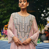 CRUSHED TISSUE ANARKALI PAIRED WITH FLARED PANT