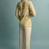 Yellow And White Embroidery Jacket