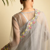 A-Line Organza Grey Kurta