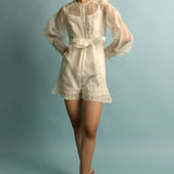 White Organza Playsuit With Michaelmas