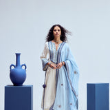 EMBROIDERED NECK KURTA WITH PANTS