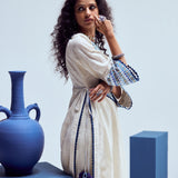 EMBROIDERED NECK KURTA WITH PANTS