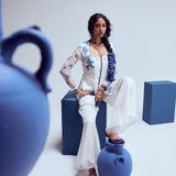 ORGANZA FRONT OPEN KURTA AND PANTS