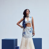 GOLD KORA HALF HALF SKIRT AND BLOUSE