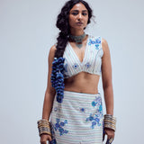 GOLD KORA HALF HALF SKIRT AND BLOUSE