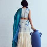 GOLD KORA HALF HALF SKIRT AND BLOUSE