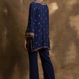 Mustafa Navy Blue Boho Kurta Set