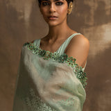 Sharik Pista Green Anarkali with Dupatta