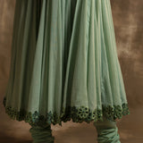 Sharik Pista Green Anarkali with Dupatta