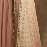 Sharik Powder Pink Net Anarkali with Dupatta