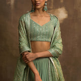 Sharik Pista Green Lehenga with Dupatta