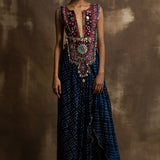 Mustafa Indigo Blue Boho Dhoti with Blouse