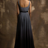 Grey Black Ombre Anarkali with Dupatta in Monotone