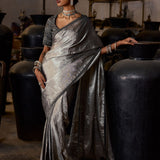 SILVER SAREE AND PETTICOAT