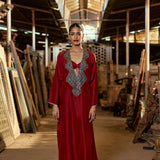 MAROON KAFTAN WITH PANTS