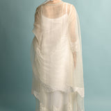 A-Line Organza White  Kurta