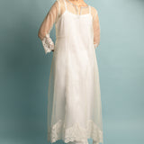 A-Line Organza White  Kurta