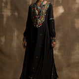 Arshad Black Pleated Anarkali with Pants