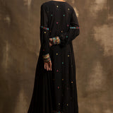 Arshad Black Pleated Anarkali with Pants