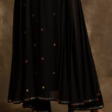 Arshad Black Pleated Anarkali with Pants