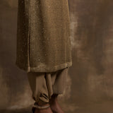 Pushkar Gold Kurta with Dhoti and Blouse