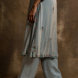 Mustafa Grey Dhoti Set