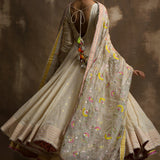 Yunus Ivory Anarkali with Dupatta