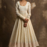 Yunus Ivory Anarkali with Dupatta